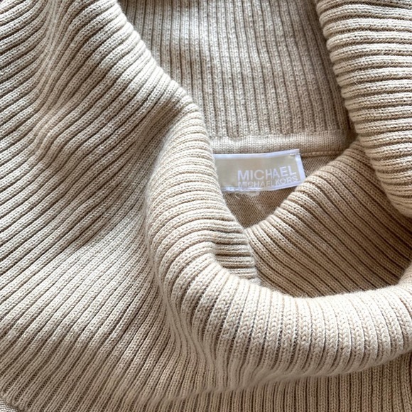 Michael Kors Camel Cowl Fringe Poncho Sweater - Picture 3 of 4